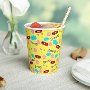 Gobelets En Papier Col de chien mignon et conception d'os