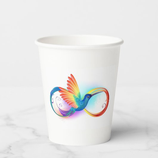 Gobelets En Papier Colibri arc-en-ciel avec symbole Infinity (Verso)