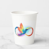 Gobelets En Papier Colibri arc-en-ciel avec symbole Infinity (Recto)