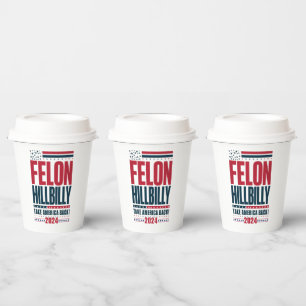 Gobelets En Papier Collabo Criminel 2024 Trump Vance Élection 2024