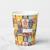 Gobelets En Papier Collage d'art symbolique africain (Verso)