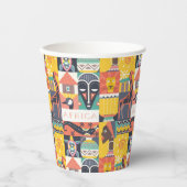 Gobelets En Papier Collage d'art symbolique africain (Recto)