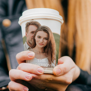 Gobelets En Papier Collage de couple moderne photo et cadeau familial