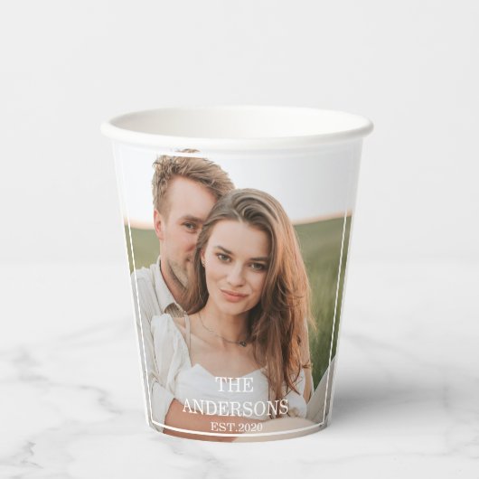 Gobelets En Papier Collage de couple moderne photo et cadeau familial (Recto)