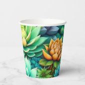 Gobelets En Papier Collage de succulents colorés (Verso)