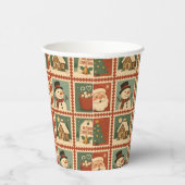 Gobelets En Papier Collage de timbre de Noël rétro (Droite)