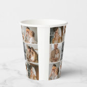 Gobelets En Papier Collage familial photo et cadeau gris personnalisé (Droite)