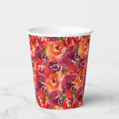 Gobelets En Papier Collage floral aquarelle lumineux (Verso)