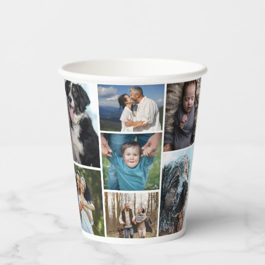 Gobelets En Papier Collage photo simple 7 Photos répétées (Verso)