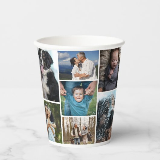 Gobelets En Papier Collage photo simple 7 Photos répétées (Recto)