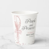 Gobelets En Papier Collation de mariage Perles Rose Rubis & Prosecco (Verso)