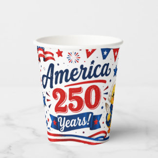 Gobelets En Papier Collection de fête patriotique America 250 Years D