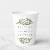 Gobelets En Papier Collection de Mariages de Branches d'Olivier (Verso)