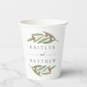 Gobelets En Papier Collection de Mariages de Branches d'Olivier (Recto)