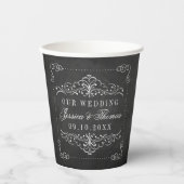 Gobelets En Papier Collection de Mariages Ornate Chalkboard (Recto)
