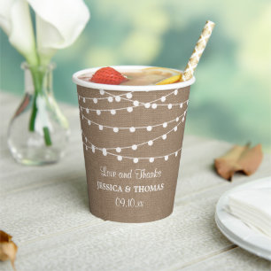 Gobelets En Papier Collection de Mariages Rustic Burlap