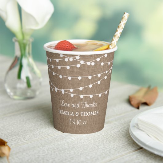 Gobelets En Papier Collection de Mariages Rustic Burlap (Insitu)