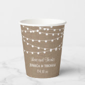 Gobelets En Papier Collection de Mariages Rustic Burlap (Verso)