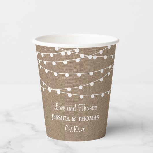 Gobelets En Papier Collection de Mariages Rustic Burlap (Recto)