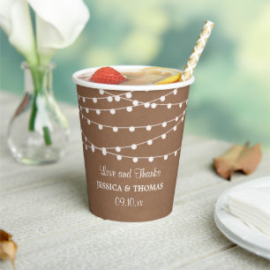 Gobelets En Papier Collection de Mariages Rustic Kraft
