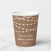 Gobelets En Papier Collection de Mariages Rustic Kraft (Verso)