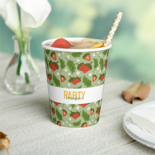 Gobelets En Papier Collection de Motifs de paniers de fruits - Fraise