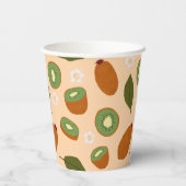Gobelets En Papier Collection de Motifs de paniers de fruits - Kiwi (Verso)