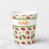 Gobelets En Papier Collection de Motifs de paniers de fruits - pastèq (Recto)