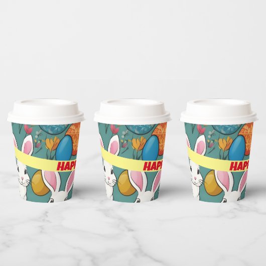Gobelets En Papier Collection de Pâques Bunny tendance (Multi)