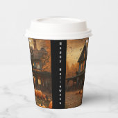 Gobelets En Papier Collection Halloween Citrouille Maison éffrayante (Gauche)