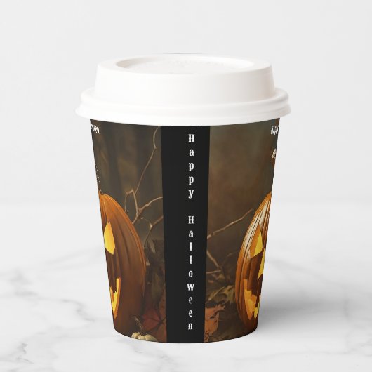 Gobelets En Papier Collection Halloween grand Citrouille (Gauche)