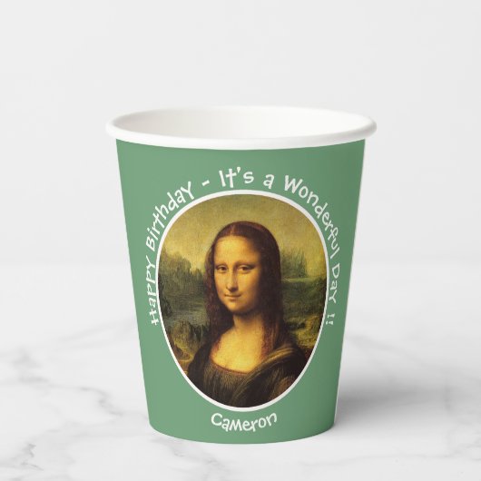 Gobelets En Papier Collection Leonardo da Vinci Mona Lisa (Verso)