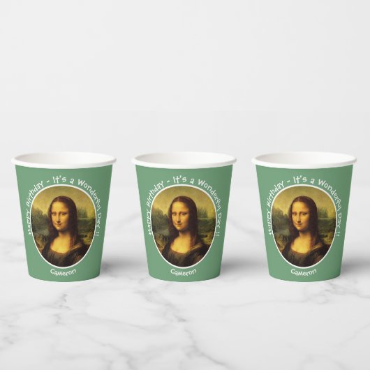 Gobelets En Papier Collection Leonardo da Vinci Mona Lisa (Multi)