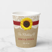 Gobelets En Papier Collection Rustique de Mariages de tournesol Kraft (Verso)