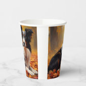 Gobelets En Papier Collie frontalier à l'automne Feuilles automne Ins (Gauche)