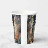 Gobelets En Papier Collie frontalier d'Halloween avec effroi Citrouil (Droite)