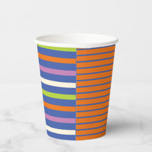 Gobelets En Papier Color Pop Stripes design rayé moderne