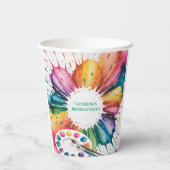 Gobelets En Papier Color Splash Art Birthday Bash (Verso)
