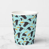 Gobelets En Papier Coloré Toucan Tropical Bird Motif (Verso)