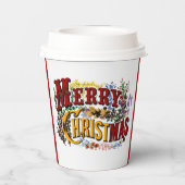 Gobelets En Papier Colorful 1876 Merry Christmas (Verso)