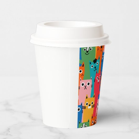 Gobelets En Papier Colorful cats (Droite)