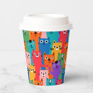 Gobelets En Papier Colorful cats