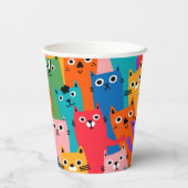 Gobelets En Papier Colorful cats (Verso)