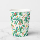 Gobelets En Papier Colorful Tropical Jungle Animaux Motif (Verso)