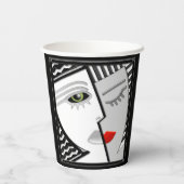 Gobelets En Papier Come Together - Noir, Blanc et Rouge (Verso)