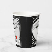 Gobelets En Papier Come Together - Noir, Blanc et Rouge (Droite)