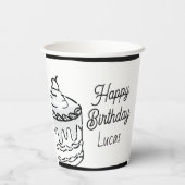 Gobelets En Papier Comic 2D Boys Deuxième fête d'anniversaire (Verso)