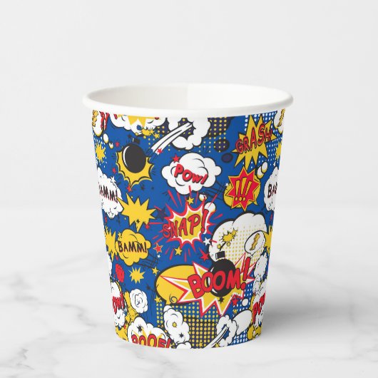 Gobelets En Papier Comic Book Pattern  (Gauche)