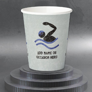Gobelets En Papier Compétition de natation - design masculin de nage