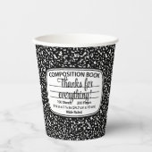 Gobelets En Papier Composition Notebook Party Cups – Disposable Cups (Recto)